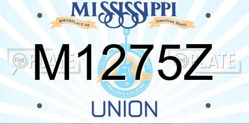 M1275Z Mississippi License Plate