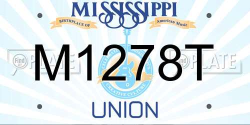 M1278T Mississippi License Plate