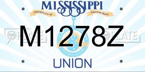 M1278Z Mississippi License Plate
