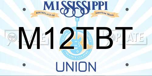 M12TBT Mississippi License Plate