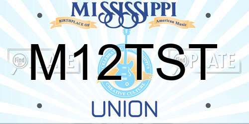 M12TST Mississippi License Plate