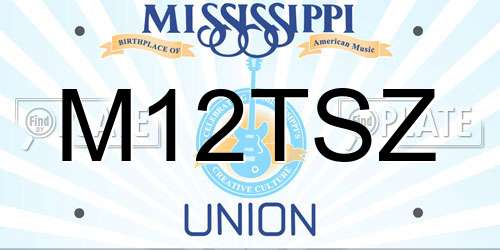 M12TSZ Mississippi License Plate