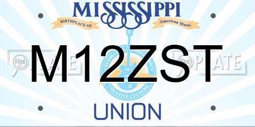 M12ZST Mississippi License Plate