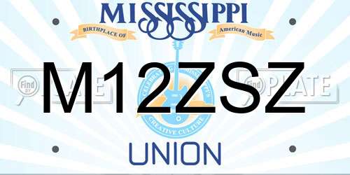 M12ZSZ Mississippi License Plate