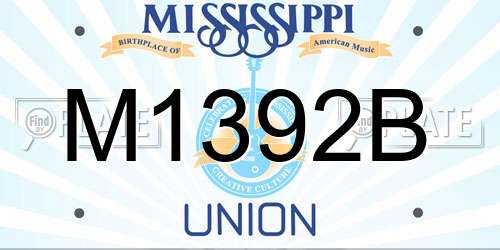 M1392B Mississippi License Plate