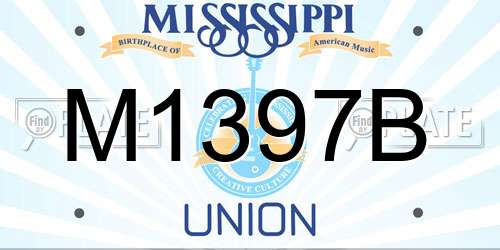 M1397B Mississippi License Plate