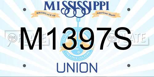 M1397S Mississippi License Plate