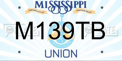 M139TB Mississippi License Plate