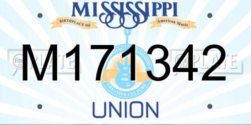 M171342 Mississippi License Plate