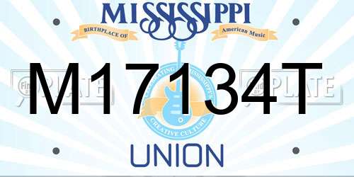 M17134T Mississippi License Plate