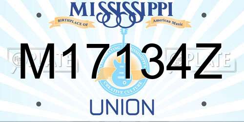 M17134Z Mississippi License Plate