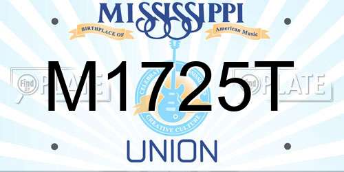 M1725T Mississippi License Plate