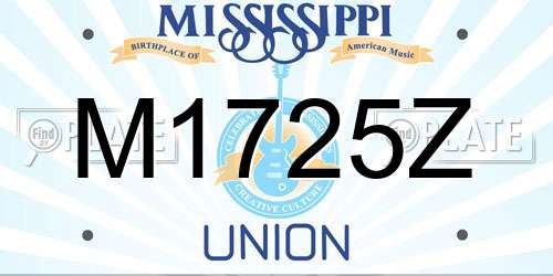 M1725Z Mississippi License Plate