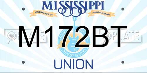 M172BT Mississippi License Plate