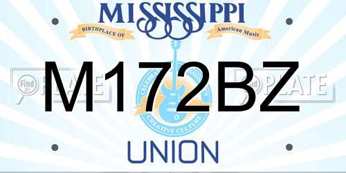 M172BZ Mississippi License Plate