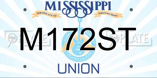 M172ST Mississippi License Plate
