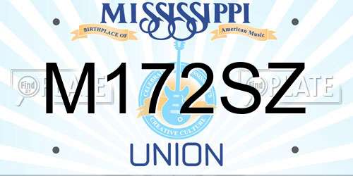 M172SZ Mississippi License Plate