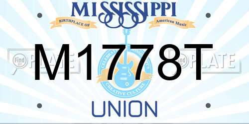 M1778T Mississippi License Plate