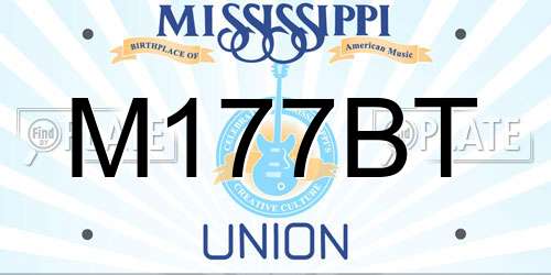 M177BT Mississippi License Plate