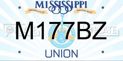 M177BZ Mississippi License Plate