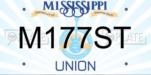 M177ST Mississippi License Plate