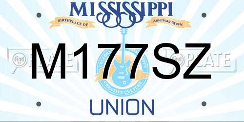 M177SZ Mississippi License Plate