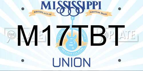 M17TBT Mississippi License Plate
