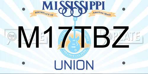 M17TBZ Mississippi License Plate