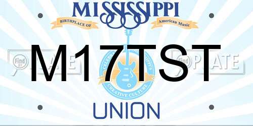 M17TST Mississippi License Plate