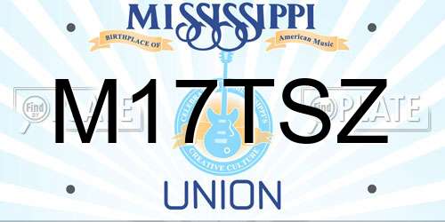 M17TSZ Mississippi License Plate
