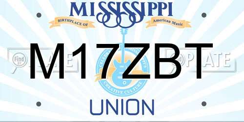 M17ZBT Mississippi License Plate
