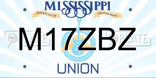 M17ZBZ Mississippi License Plate