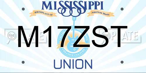 M17ZST Mississippi License Plate