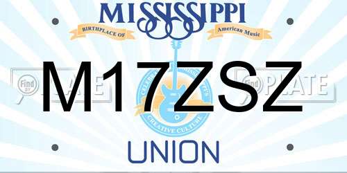 M17ZSZ Mississippi License Plate