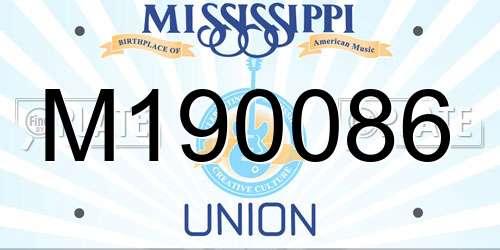 M190086 Mississippi License Plate