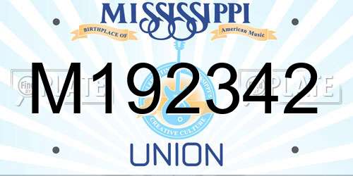 M192342 Mississippi License Plate