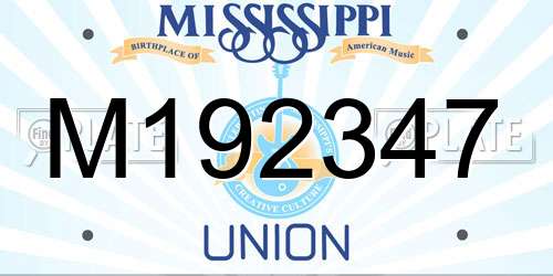M192347 Mississippi License Plate