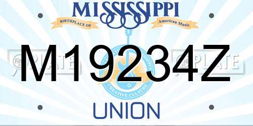 M19234Z Mississippi License Plate