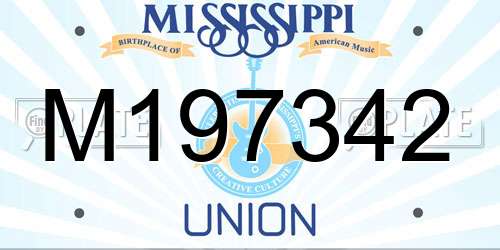M197342 Mississippi License Plate