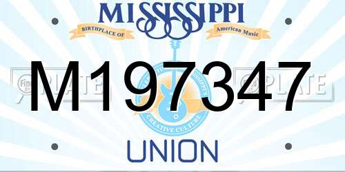 M197347 Mississippi License Plate