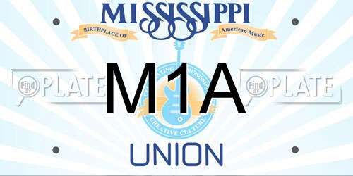 M1A Mississippi License Plate