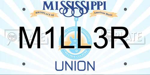 M1LL3R Mississippi License Plate