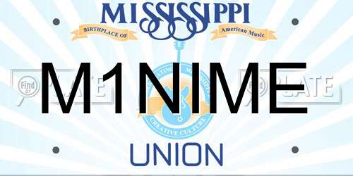 M1NIME Mississippi License Plate