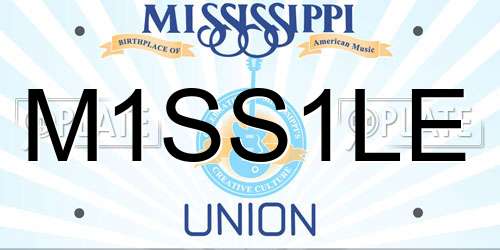 M1SS1LE Mississippi License Plate