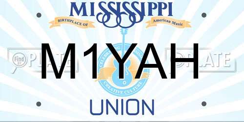 M1YAH Mississippi License Plate