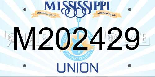 M202429 Mississippi License Plate