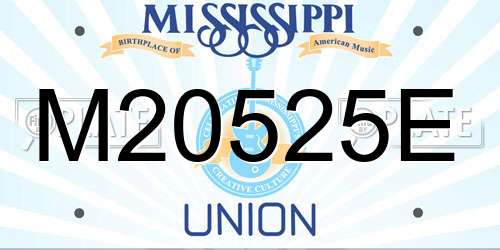 M20525E Mississippi License Plate