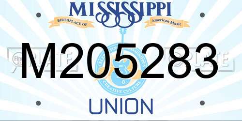 M205283 Mississippi License Plate