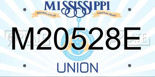 M20528E Mississippi License Plate