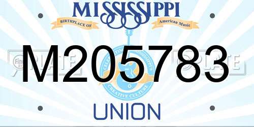 M205783 Mississippi License Plate